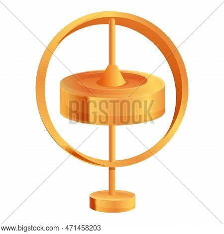 Gyroscope Instrument Icon. Cartoon Of Gyroscope Instrument Icon For Web Design Isolated On White Bac