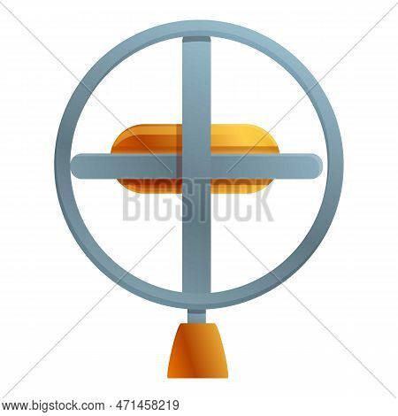 Metal Gyroscope Icon. Cartoon Of Metal Gyroscope Icon For Web Design Isolated On White Background