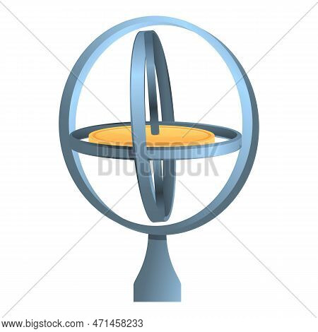 Physics Gyroscope Icon. Cartoon Of Physics Gyroscope Icon For Web Design Isolated On White Backgroun