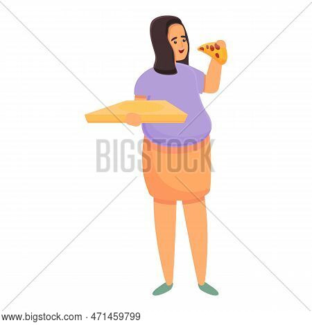 Gluttony Pizza Icon. Cartoon Of Gluttony Pizza Icon For Web Design Isolated On White Background