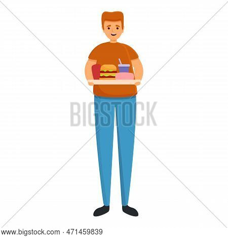 Gluttony Fast Food Icon. Cartoon Of Gluttony Fast Food Icon For Web Design Isolated On White Backgro