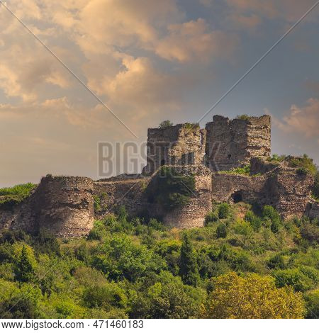 Ruins Of Yoros Castle, Yoros Kalesi, Or Genoese Castle, An Ancient Byzantine Castle At The Confluenc