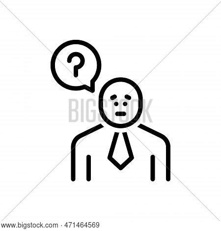 Black Line Icon For Asked Question-arise Question-mark Query Concept Want-to-know Inquire Interrogat