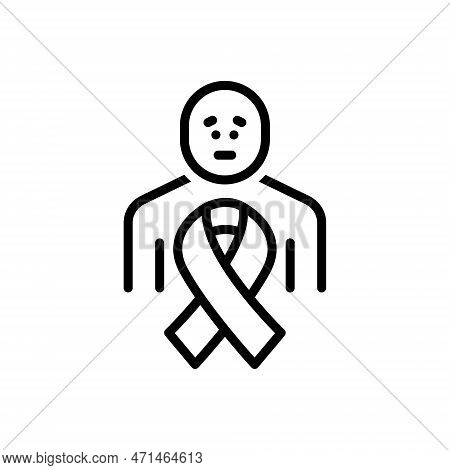 Black Line Icon For Rarely Seldom Scarcely Infrequently Aids Disease Awareness Ribbon Syndrome Solid