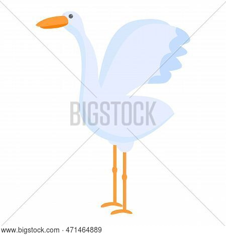 Stork Autumn Icon. Cartoon Of Stork Autumn Icon For Web Design Isolated On White Background