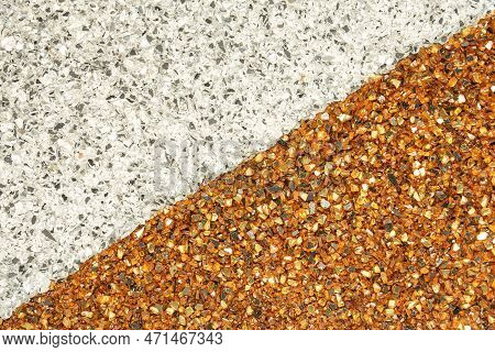 Abstract Background Of Small Orange And Gray Pebbles Connected Diagonally