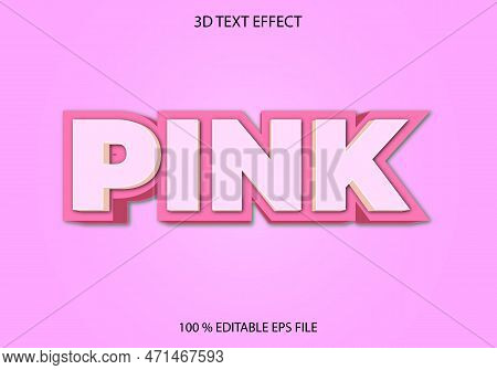 Editable 3d Text Effect, Text Effect Style, Editable Text Effect Template, Pink Text Effect