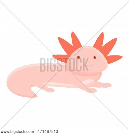 Sleeping Axolotl Icon. Cartoon Of Sleeping Axolotl Icon For Web Design Isolated On White Background