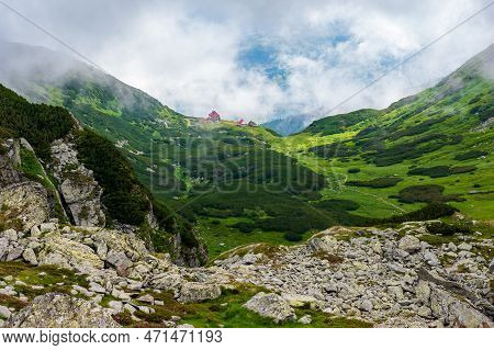 Weather Station In Clouds Under Pietrosul Rodnei Mountain In Rodna Mountains National Park, Muntii R