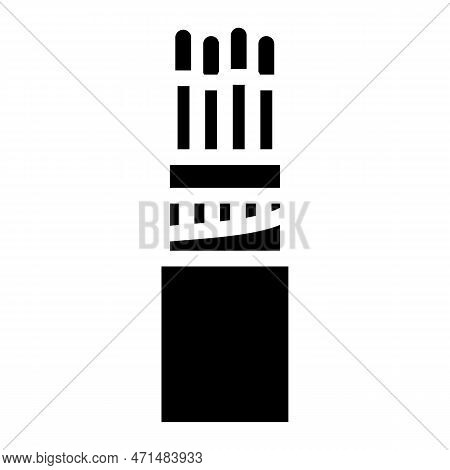 Halogen Free Flame Retardant Cable Glyph Icon Vector Illustration