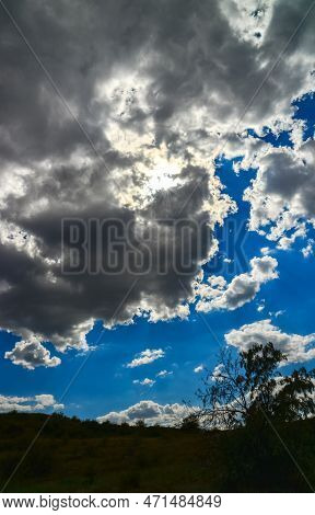 White Storm Clouds Over The Kuyalnitsky Estuary Before The Rain