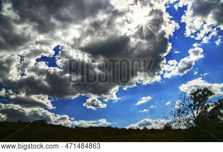 White Storm Clouds Over The Kuyalnitsky Estuary Before The Rain