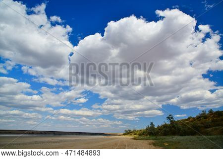 White Storm Clouds Over The Kuyalnitsky Estuary Before The Rain