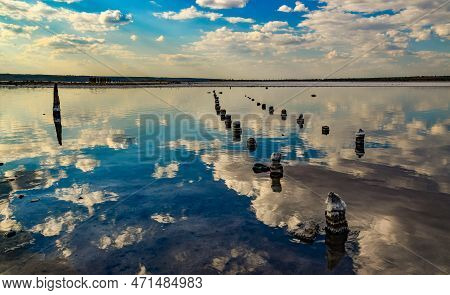 Ancient Wooden Piles In The Kuyalnitsky Estuary, Where Self-sedimentary Salt Was Mined From Salt Che