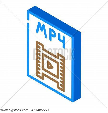 Mp4 File Format Document Isometric Icon Vector Illustration