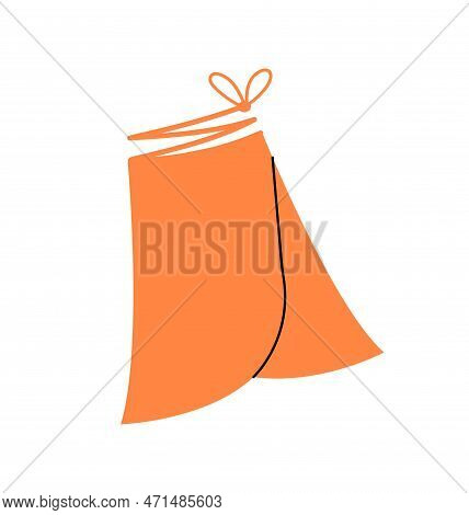 Orange Female Skirt Concept. Designing Product Card For Online Store. Element Of Clothing And Wardro