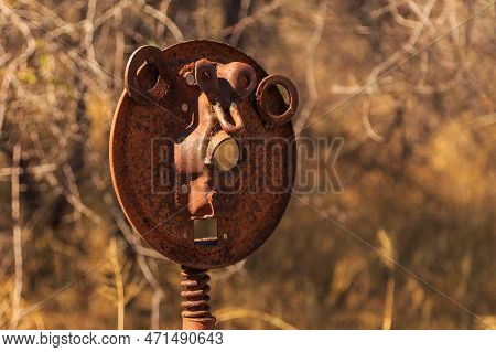 Metal Sculpture In Waterberg Plateau National Park, Kalahari, Otjiwarongo, Namibia, Africa.