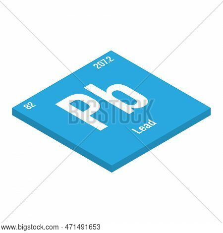 Lead, Pb, Periodic Table Element With Name, Symbol, Atomic Number And Weight. Heavy Metal With Vario