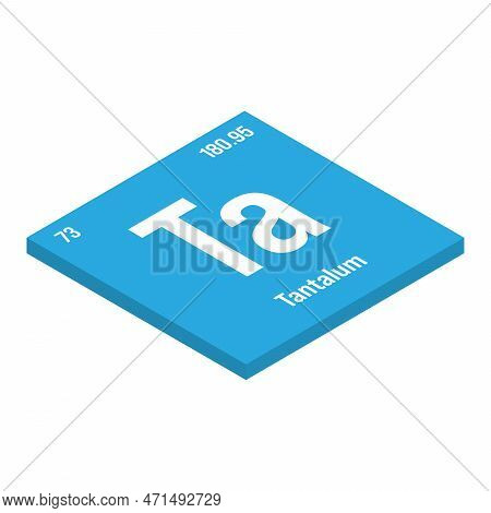 Tantalum, Ta, Periodic Table Element With Name, Symbol, Atomic Number And Weight. Transition Metal W