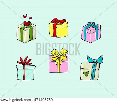 Gift Box Vector Cartoon Set.ccartoon Icon Gift Box With Ribbon, Isolated. Vector Illustration Set Ch