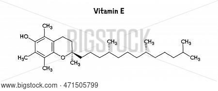 Vitamin E Molecular Structure. Vitamin E Is A Fat-soluble, Essential Nutrient With Anti-inflammatory