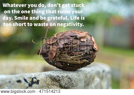 Motivation Quote, Whatever You Do, Don't Get Stuck On The One Thing That Ruins Your Day. Smile And B