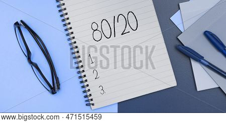 Sign Displaying 80 To 20 Percent. Business Concept Of Pareto Principle Of Factor Sparsity Statistica