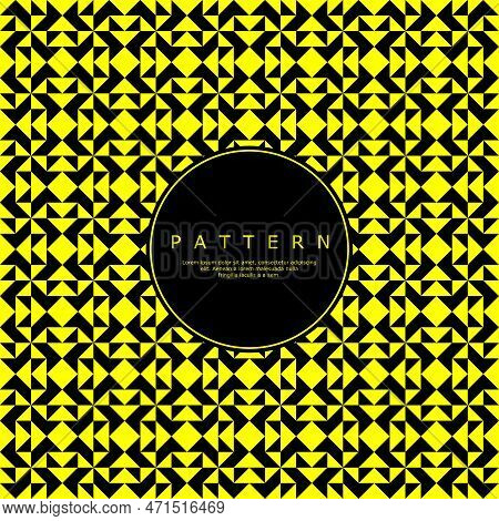 Yellow Geometric Triangle Square Abstract Pattern. Modern Symmetric Pattern.