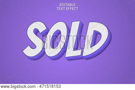 Editable Text Effect Sold 3d Effect Font Style Concept