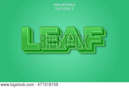 Leaf Green Nature 3d Logo Template Editable Text Effect Style