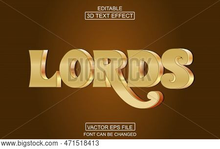 Lords Editable 3d Text Effect, Text Effect Style, Editable Text Effect Template