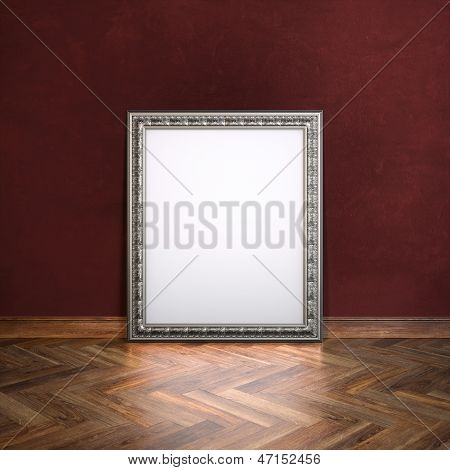 Classic Golden Frame In Gallerry Interior (Maroon Version)