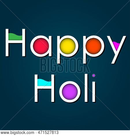 Happy Holi Design Text With Color Effect