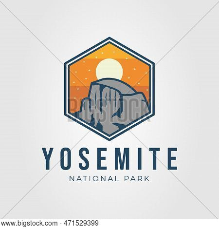Yosemite National Park Badge Logo Vector Illustration Design