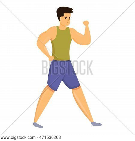 Bodybuilder Power Icon. Cartoon Of Bodybuilder Power Icon For Web Design Isolated On White Backgroun