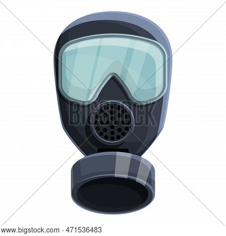 Biohazard Gas Mask Icon. Cartoon Of Biohazard Gas Mask Icon For Web Design Isolated On White Backgro