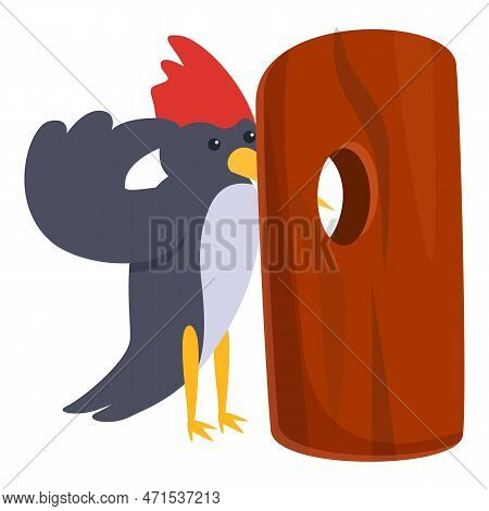 Wild Woodpecker Icon. Cartoon Of Wild Woodpecker Icon For Web Design Isolated On White Background
