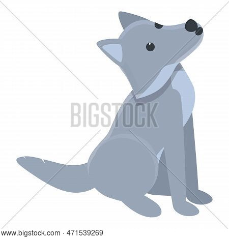 Grey Wolf Icon. Cartoon Of Grey Wolf Icon For Web Design Isolated On White Background