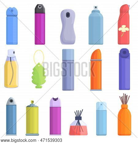 Air Freshener Icons Set. Cartoon Set Of Air Freshener Icons For Web Design