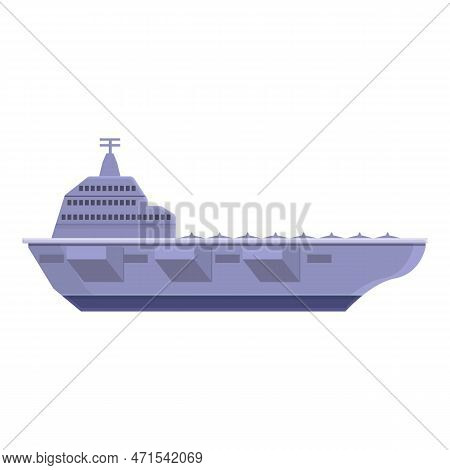 Aircraft Carrier Ariplane Icon. Cartoon Of Aircraft Carrier Ariplane Icon For Web Design Isolated On