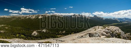 Panorama From Lembert Dome Looking South In Yosemite National Park