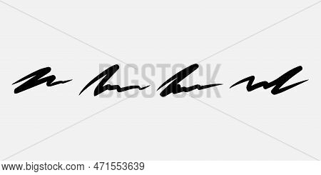 Vector Signature. Autograph Hand Drawn. Scrawl Signature. Handwritten Autograph. Handwriting Scribbl