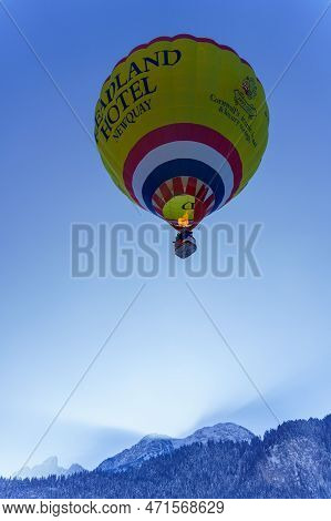 Balloon In The Air. Taken At 42nd International Balloon Festival In Chateau D'oex In January 2023.