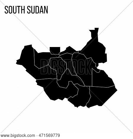 South Sudan Political Map Of Administrative Divisions - States, Administrative Areas And Area With S