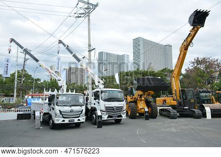Pasay, Ph - Feb 11 - Foton Boom Trucks At Foton Big Show On February 11, 2023 In Pasay, Philippines.
