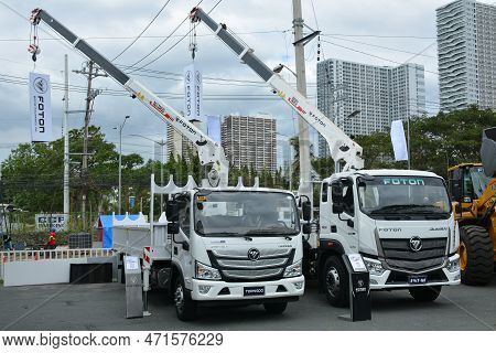 Pasay, Ph - Feb 11 - Foton Boom Trucks At Foton Big Show On February 11, 2023 In Pasay, Philippines.
