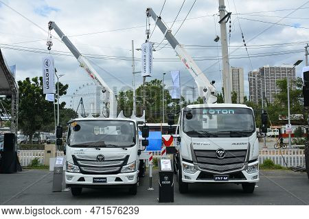 Pasay, Ph - Feb 11 - Foton Boom Trucks At Foton Big Show On February 11, 2023 In Pasay, Philippines.