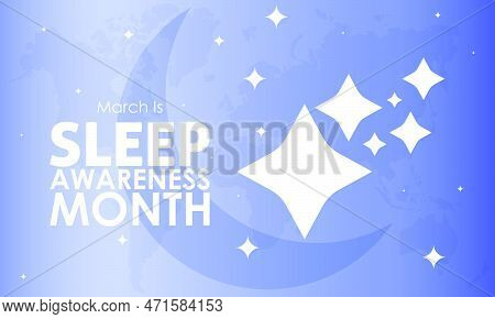 National Sleep Awareness Month. Consider Of Your Well-being Impact Concept Banner, Template, Card, B