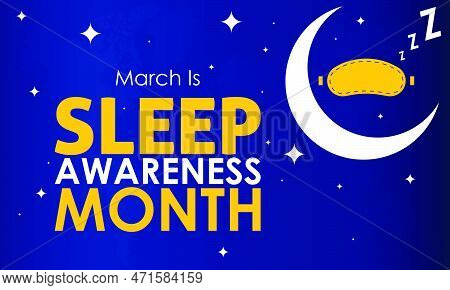 National Sleep Awareness Month. Consider Of Your Well-being Impact Concept Banner, Template, Card, B