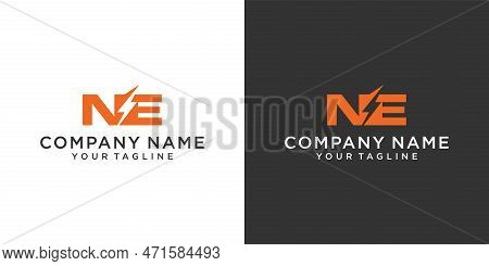 Initial Ne Letter Logo With Lightning Bolt Logo Vector Design On Black And White Background.